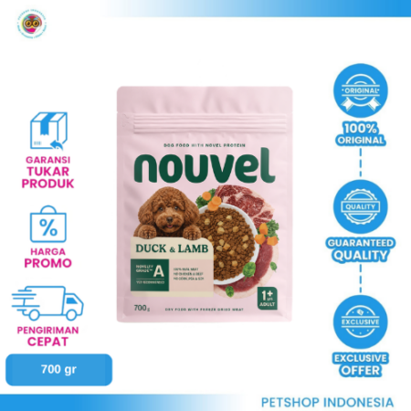 Nouvel Dog Food Duck & Lamb 700gr – Makanan Anjing Rasa Bebek dan Domba untuk Kebutuhan Harian